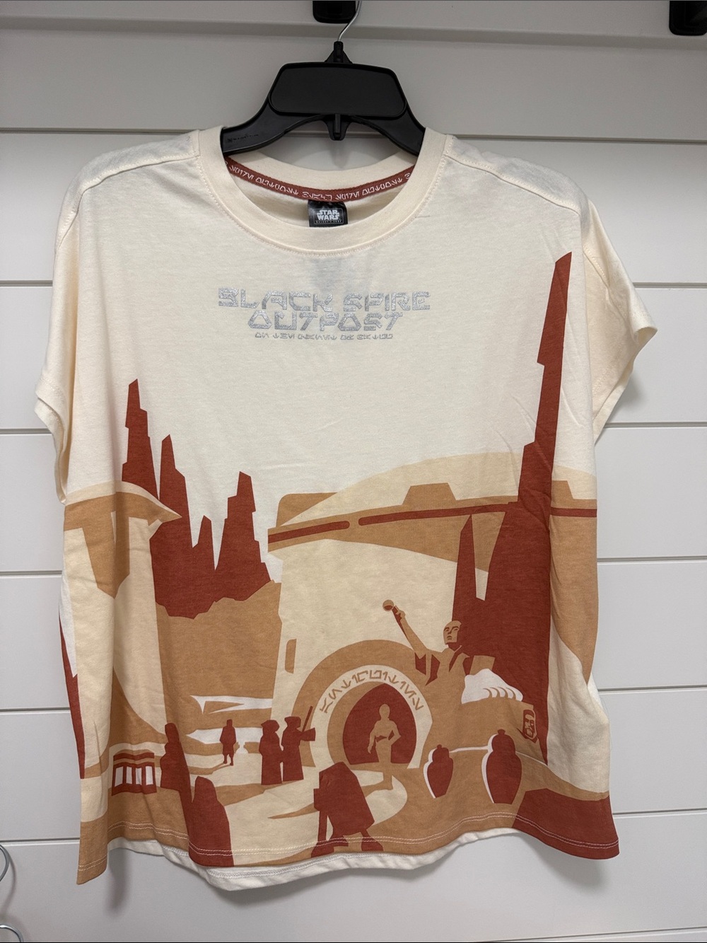 NWT Star Wars Cream Graphic Tee with Rust & Tan Print boxy fit